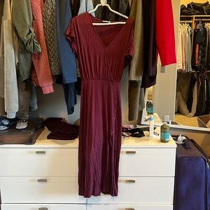 Lush Ribbed Magenta Dress